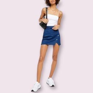 Free People We The Free Notched Snap Denim Mini